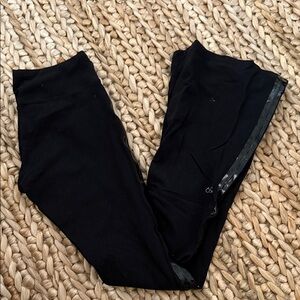 Splits59 Black Leggings with tuxedo stripe flare leg